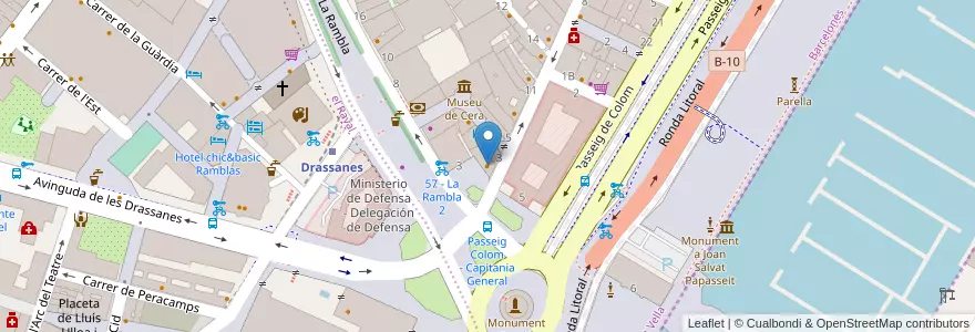 Mapa de ubicacion de La Cava Universal en اسپانیا, Catalunya, Barcelona, Barcelonès, Barcelona.