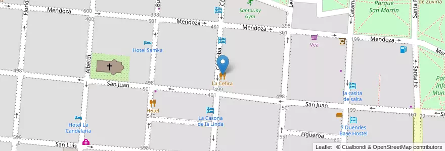 Mapa de ubicacion de La Cefira en Argentinië, Salta, Capital, Municipio De Salta, Salta.
