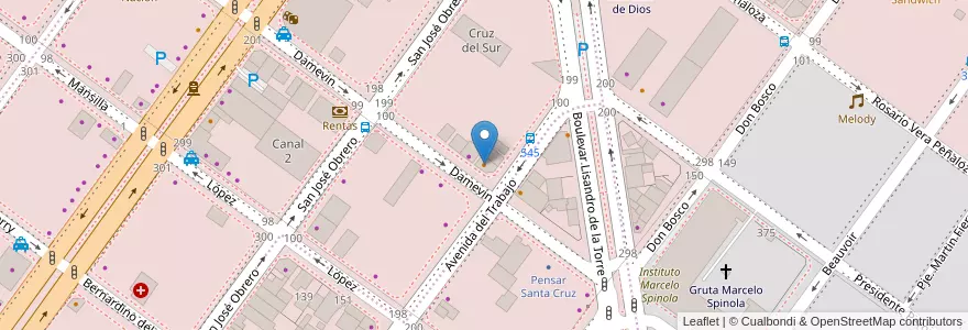 Mapa de ubicacion de La Chacha en アルゼンチン, サンタクルス州, チリ, Mercado De La Ciudad, Deseado, Caleta Olivia.