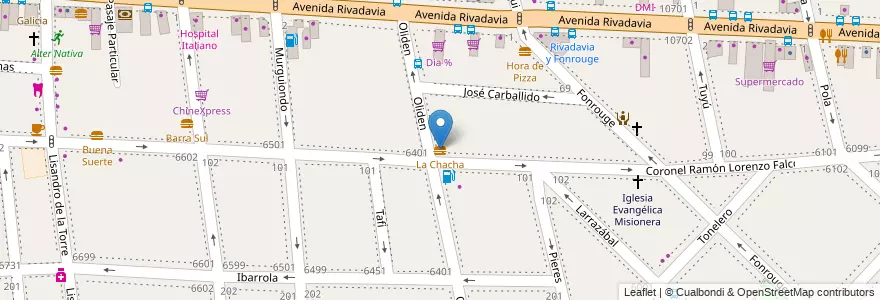 Mapa de ubicacion de La Chacha, Liniers en Argentine, Ciudad Autónoma De Buenos Aires, Comuna 9, Buenos Aires.