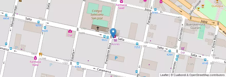 Mapa de ubicacion de La Chacra en アルゼンチン, サンタフェ州, Departamento Rosario, Municipio De Rosario, ロサリオ.