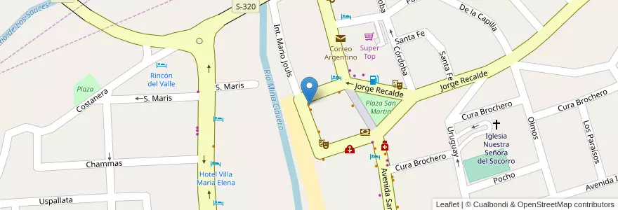 Mapa de ubicacion de La Chancha Social Club Parrilla en 阿根廷, Córdoba, Departamento San Alberto, Pedanía Tránsito, Mina Clavero, Municipio De Mina Clavero.