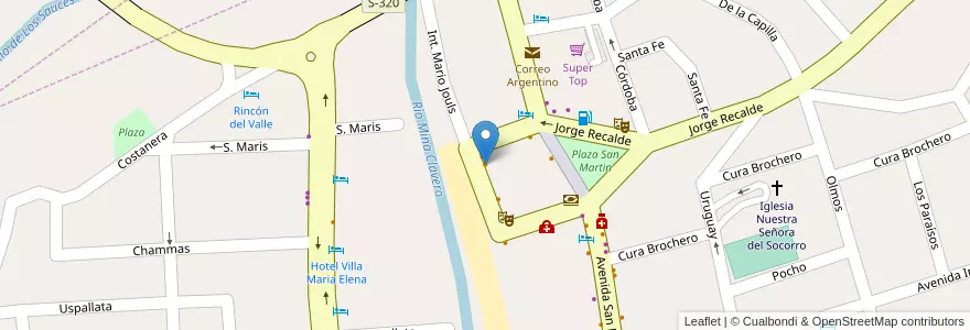 Mapa de ubicacion de La Chancha Social Club en Argentine, Córdoba, Departamento San Alberto, Pedanía Tránsito, Mina Clavero, Municipio De Mina Clavero.