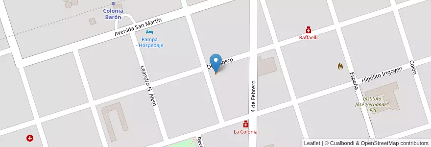 Mapa de ubicacion de La Chiara de Baron en Аргентина, Ла-Пампа, Departamento Quemú Quemú, Municipio De Colonia Barón, Colonia Baron.