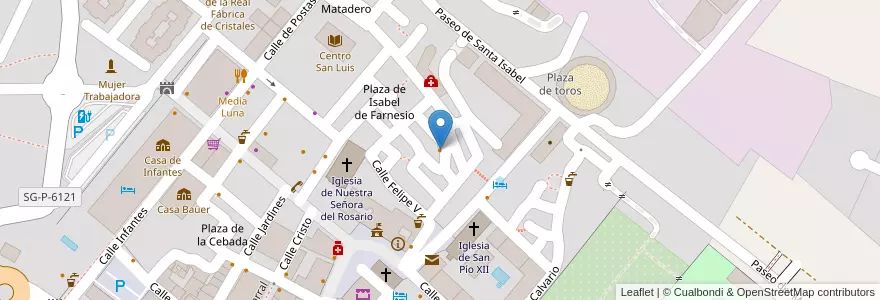 Mapa de ubicacion de La Chimenea en Spagna, Castilla Y León, Segovia, Real Sitio De San Ildefonso.