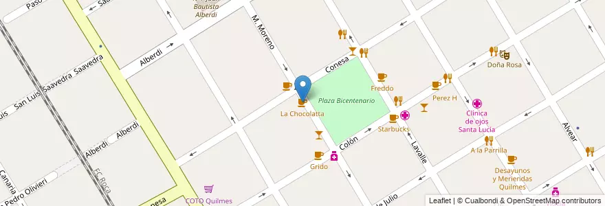 Mapa de ubicacion de La Chocolatta en Argentina, Buenos Aires, Partido De Quilmes, Quilmes.