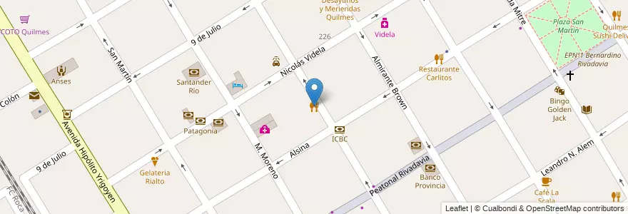 Mapa de ubicacion de La Chocolatta Resto-bar en アルゼンチン, ブエノスアイレス州, Partido De Quilmes, Quilmes.