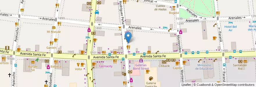Mapa de ubicacion de La Cholita, Recoleta en 阿根廷, Ciudad Autónoma De Buenos Aires, Comuna 2, 布宜诺斯艾利斯.