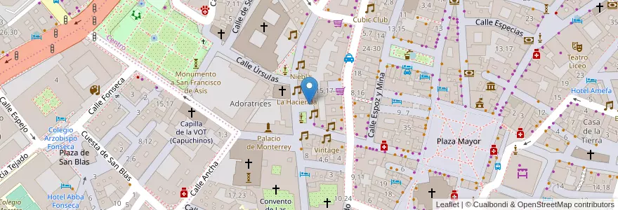 Mapa de ubicacion de La Chupitería en Spanien, Kastilien Und León, Salamanca, Campo De Salamanca, Salamanca.