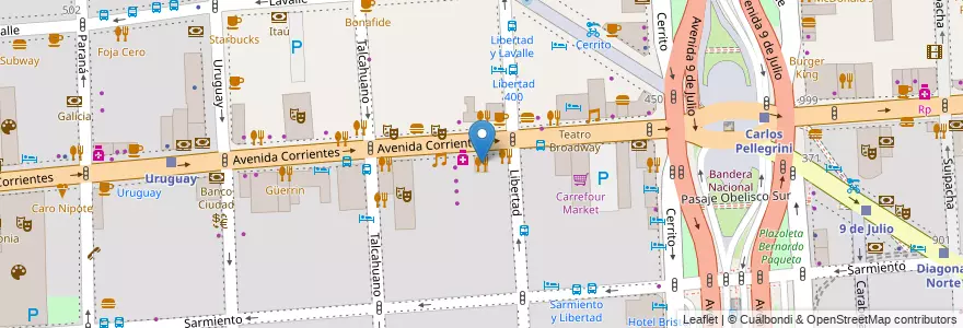 Mapa de ubicacion de La Churrasquita, San Nicolas en Arjantin, Ciudad Autónoma De Buenos Aires, Comuna 1, Buenos Aires.