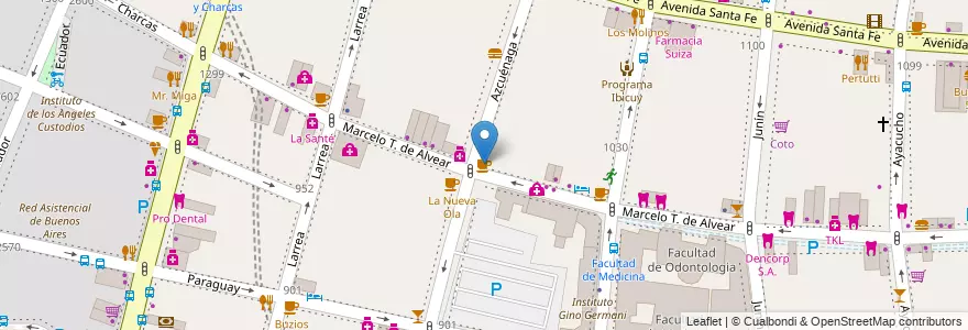 Mapa de ubicacion de La Cigüeña, Recoleta en Argentinië, Ciudad Autónoma De Buenos Aires, Comuna 2, Buenos Aires.