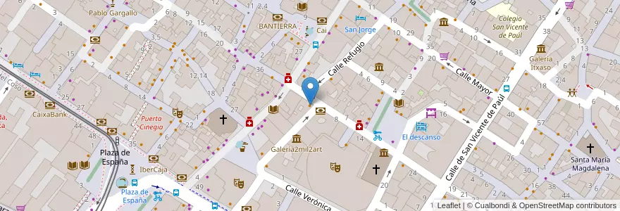 Mapa de ubicacion de La Clandestina Café en Spanje, Aragón, Zaragoza, Zaragoza, Zaragoza.