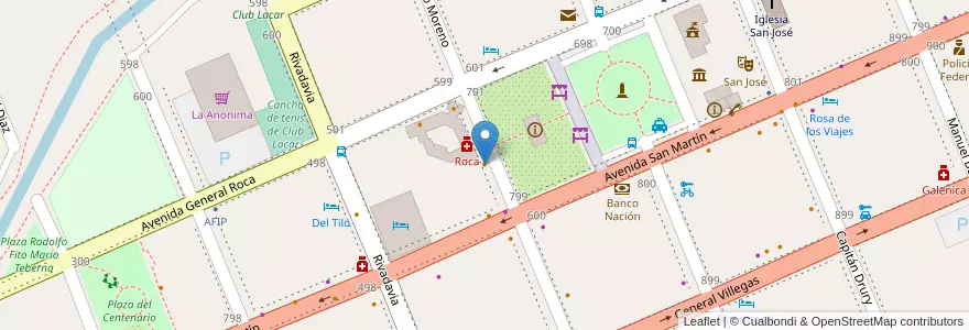 Mapa de ubicacion de La cocina de Martina en アルゼンチン, チリ, ネウケン州, Departamento Lácar, Municipio De San Martín De Los Andes, San Martín De Los Andes.