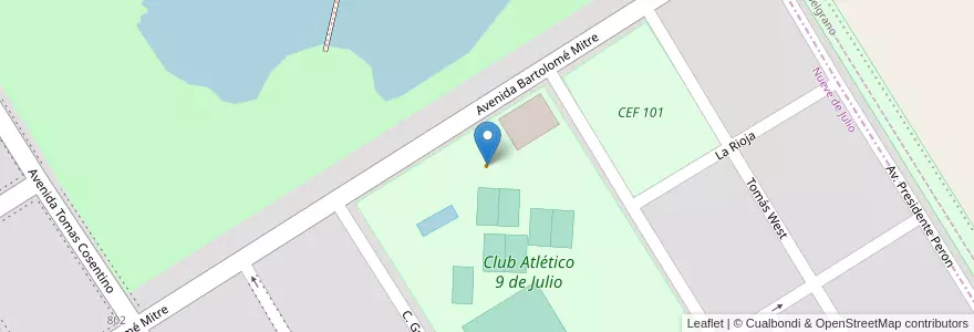 Mapa de ubicacion de La Cocina del Club en Argentinië, Buenos Aires, Partido De Nueve De Julio, Cuartel Nueve De Julio Rural, 9 De Julio, Nueve De Julio.
