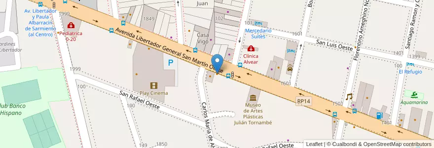 Mapa de ubicacion de La Coctelera en 阿根廷, San Juan, 智利, Capital.