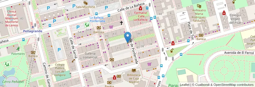 Mapa de ubicacion de La comadreja en 스페인, Comunidad De Madrid, Comunidad De Madrid, Área Metropolitana De Madrid Y Corredor Del Henares, 마드리드.