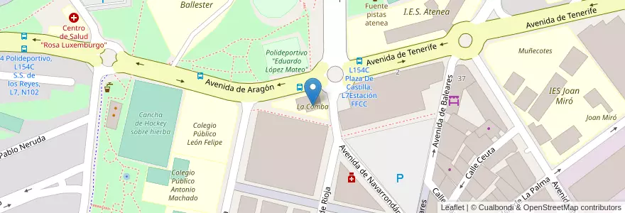 Mapa de ubicacion de La Comba en スペイン, マドリード州, Comunidad De Madrid, Área Metropolitana De Madrid Y Corredor Del Henares, San Sebastián De Los Reyes.