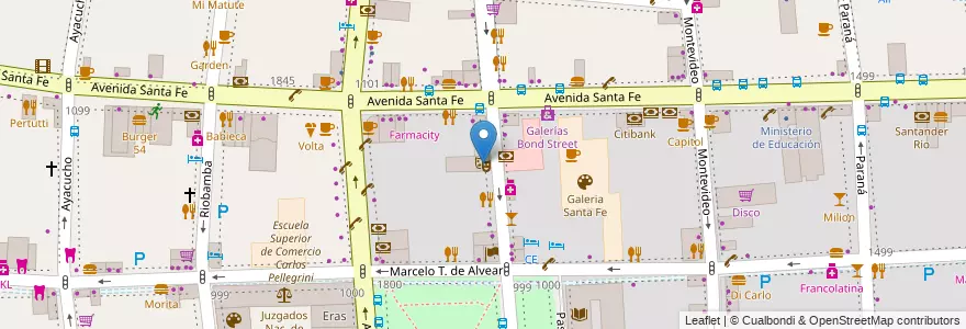 Mapa de ubicacion de La Comedia, Recoleta en 阿根廷, Ciudad Autónoma De Buenos Aires, Comuna 2, 布宜诺斯艾利斯.