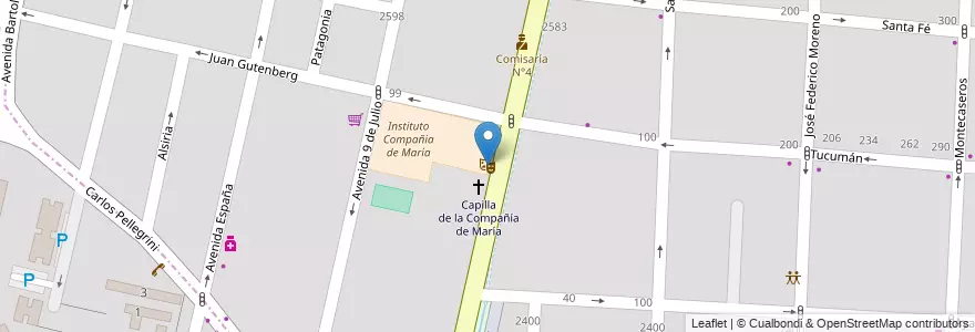 Mapa de ubicacion de La Compañía en Argentina, Cile, Mendoza, Departamento Capital, Ciudad De Mendoza.