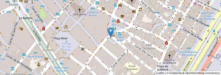 Mapa de ubicacion de La Concha en İspanya, Catalunya, Barcelona, Barcelonès, Barcelona.