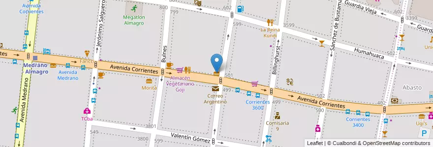 Mapa de ubicacion de La Continental - Almagro, Almagro en الأرجنتين, Ciudad Autónoma De Buenos Aires, Comuna 5, Buenos Aires.