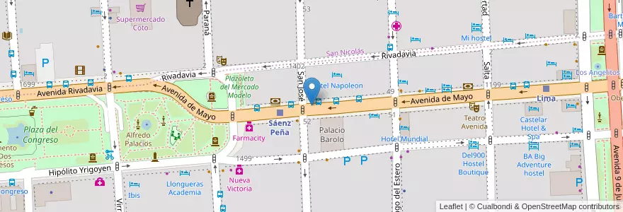 Mapa de ubicacion de La Continental, Montserrat en Argentine, Ciudad Autónoma De Buenos Aires, Comuna 1, Buenos Aires.