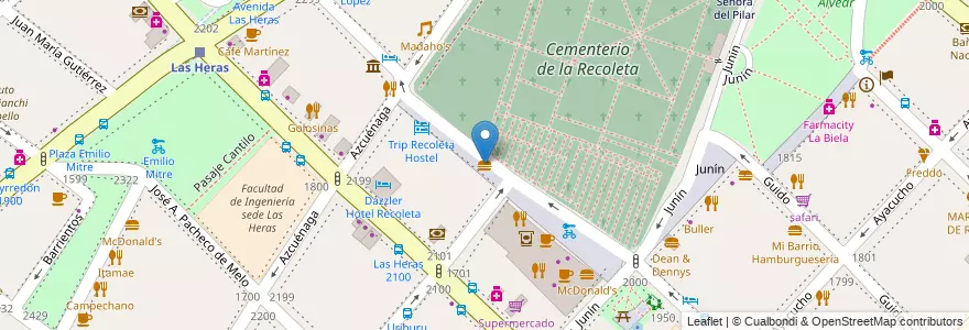 Mapa de ubicacion de La Continental - Recoleta, Recoleta en アルゼンチン, Ciudad Autónoma De Buenos Aires, Comuna 2, ブエノスアイレス.