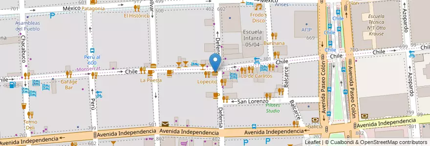 Mapa de ubicacion de La Continental, San Telmo en Argentinien, Ciudad Autónoma De Buenos Aires, Comuna 1, Buenos Aires.