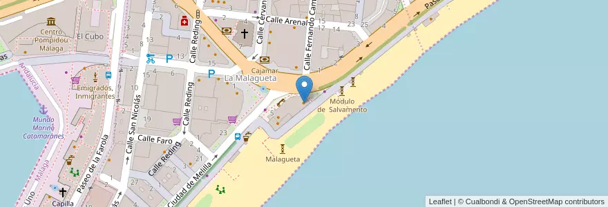 Mapa de ubicacion de La Contraseña Music Bar en اسپانیا, Andalucía, Málaga, Málaga-Costa Del Sol, Málaga.