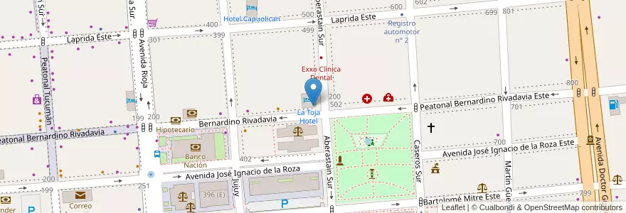Mapa de ubicacion de La Corte en Arjantin, San Juan, Şili, Capital.
