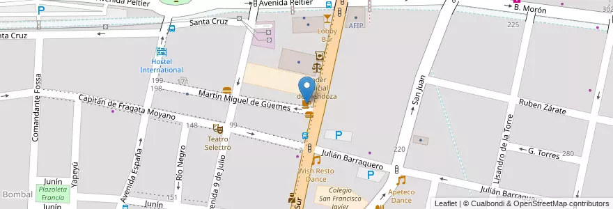 Mapa de ubicacion de La Corte en Argentinien, Chile, Mendoza, Departamento Capital, Sección 2ª Barrio Cívico, Ciudad De Mendoza.