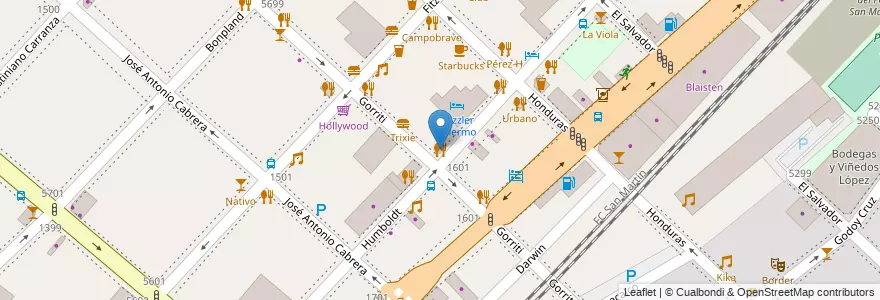 Mapa de ubicacion de La Costilla, Palermo en Argentinien, Ciudad Autónoma De Buenos Aires, Buenos Aires.