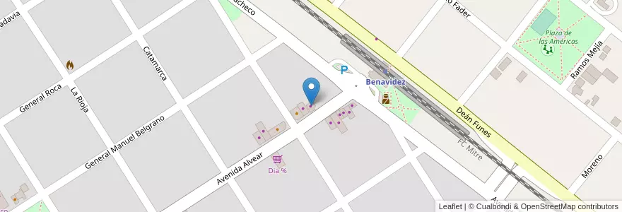 Mapa de ubicacion de La Cremona en アルゼンチン, ブエノスアイレス州, Partido De Tigre, Benavídez.