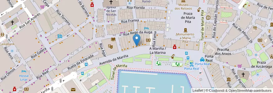 Mapa de ubicacion de La Creperie en Spagna, Galizia, A Coruña, A Coruña, A Coruña.