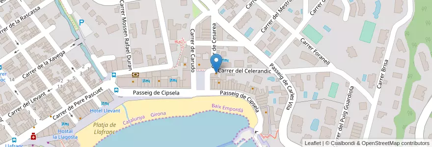 Mapa de ubicacion de la Croissanteria en Spanien, Girona, Niederampurien.