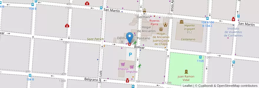 Mapa de ubicacion de La Cueva de las Mascotas en 阿根廷, Corrientes, Departamento Capital, Corrientes, Corrientes.