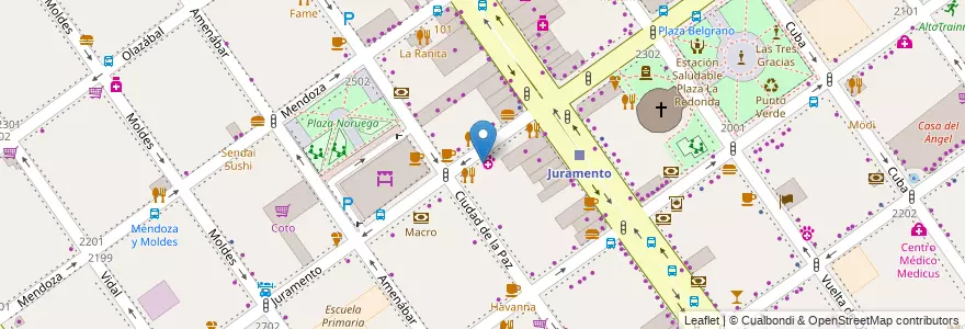 Mapa de ubicacion de La Danesa, Belgrano en アルゼンチン, Ciudad Autónoma De Buenos Aires, ブエノスアイレス, Comuna 13.