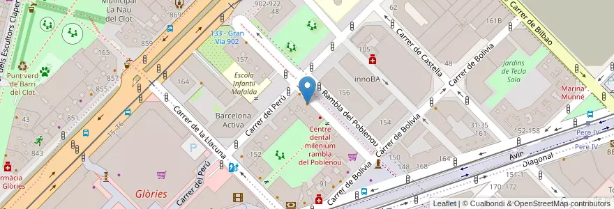 Mapa de ubicacion de La dehesa en Sepanyol, Catalunya, Barcelona, Barcelonès, Barcelona.