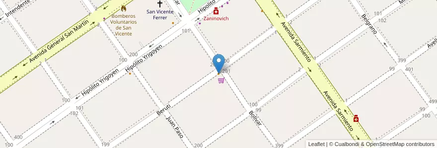 Mapa de ubicacion de La Del Boulevard en Argentina, Buenos Aires, Partido De San Vicente.