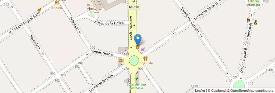 Mapa de ubicacion de La Delicia en الأرجنتين, بوينس آيرس, Partido De Almirante Brown, Adrogué.