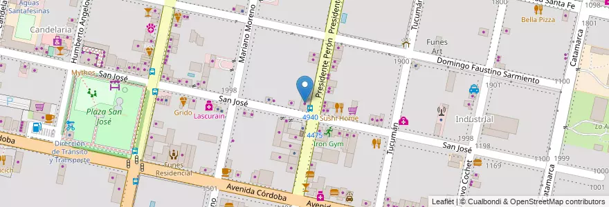 Mapa de ubicacion de La difunta Correa en Argentina, Santa Fe, Departamento Rosario, Municipio De Funes, Funes.