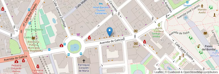 Mapa de ubicacion de La Doble Vida en İspanya, Asturias, Asturias, Oviedo.