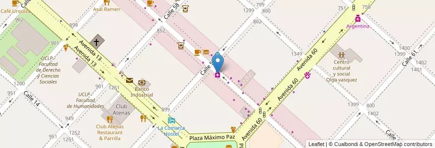 Mapa de ubicacion de La Doce S.C.S., Casco Urbano en アルゼンチン, ブエノスアイレス州, Partido De La Plata, La Plata.
