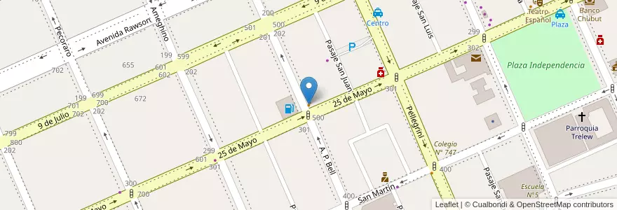 Mapa de ubicacion de la Dorita en الأرجنتين, شوبوت, Trelew, Departamento Rawson.