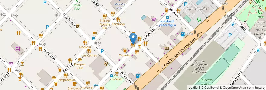 Mapa de ubicacion de La Dorita, Palermo en Arjantin, Ciudad Autónoma De Buenos Aires, Buenos Aires.