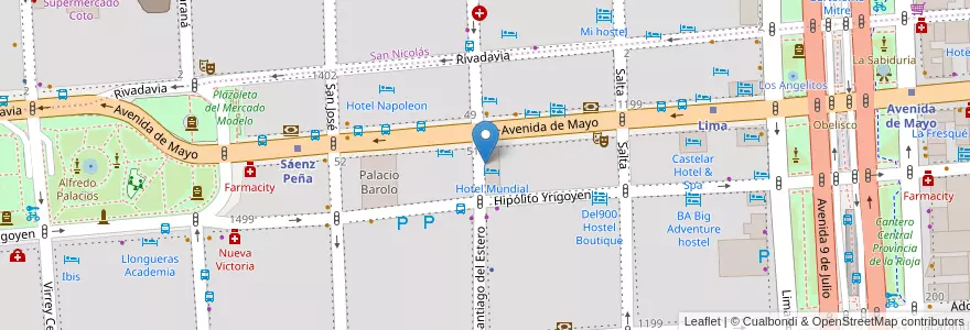 Mapa de ubicacion de La Embajada, Montserrat en アルゼンチン, Ciudad Autónoma De Buenos Aires, Comuna 1, ブエノスアイレス.