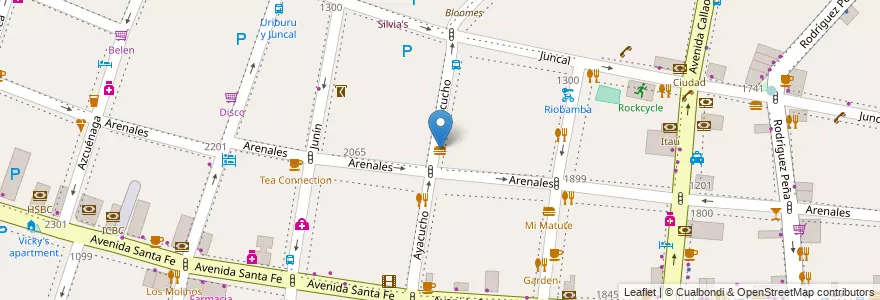 Mapa de ubicacion de La empanaderia, Recoleta en Argentinien, Ciudad Autónoma De Buenos Aires, Comuna 2, Buenos Aires.