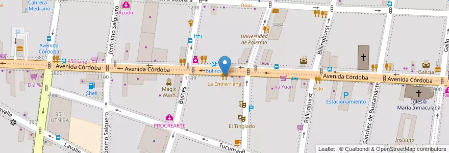 Mapa de ubicacion de La Entrerriana, Almagro en 阿根廷, Ciudad Autónoma De Buenos Aires, 布宜诺斯艾利斯.