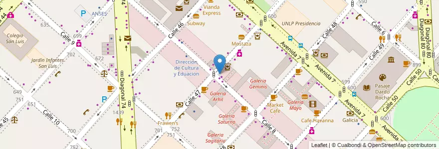 Mapa de ubicacion de La Equina, Casco Urbano en Argentina, Buenos Aires, Partido De La Plata, La Plata.