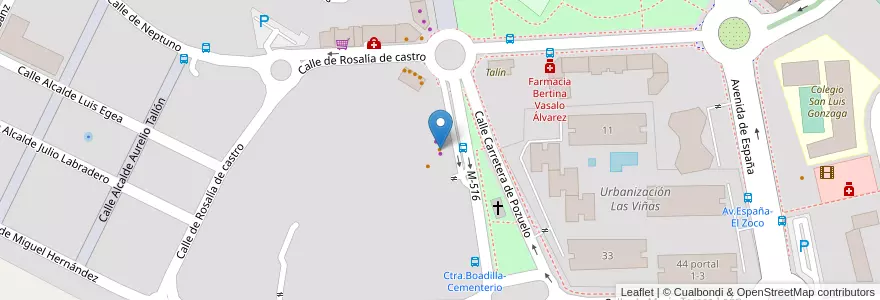 Mapa de ubicacion de La Ermita en Испания, Мадрид, Мадрид, Área Metropolitana De Madrid Y Corredor Del Henares, Majadahonda.